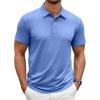 image:imageCOOFANDY Mens Polo Shirt Golf Quick Dry Performance Short Sleeve Moisture Wicking Athletic Polo Collared Tennis TShirtBlue