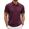 image:imageCOOFANDY Mens Polo Shirt Golf Quick Dry Performance Short Sleeve Moisture Wicking Athletic Polo Collared Tennis TShirtCrimson Red