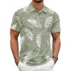 image:imageCOOFANDY Mens Polo Shirt Golf Quick Dry Performance Short Sleeve Moisture Wicking Athletic Polo Collared Tennis TShirtGreen Palm Leaves