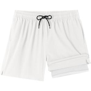 image:imageCOOFANDY Men Swim Trunk with Compression Liner 2 in 1 Swimwear Bathing Suit Quick Dry Board ShortZ White