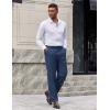 image:imageCOOFANDY Mens Dress Pants Classic Fit Flat Front Suit Pants Expandable Waist Straight Dress SlacksBlue