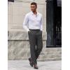 image:imageCOOFANDY Mens Dress Pants Classic Fit Flat Front Suit Pants Expandable Waist Straight Dress SlacksDark Grey