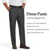 image:imageCOOFANDY Mens Dress Pants Classic Fit Flat Front Suit Pants Expandable Waist Straight Dress SlacksDark Grey