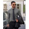 image:imageCOOFANDY Mens Dress Shirt Solid Long Sleeve Wrinkle Free Formal Shirt Business Button Down Shirts with PocketDark Grey