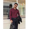 image:imageCOOFANDY Mens Dress Shirt Solid Long Sleeve Wrinkle Free Formal Shirt Business Button Down Shirts with PocketDark Red