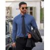 image:imageCOOFANDY Mens Dress Shirt Solid Long Sleeve Wrinkle Free Formal Shirt Business Button Down Shirts with PocketDenim Blue