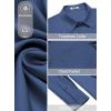 image:imageCOOFANDY Mens Dress Shirt Solid Long Sleeve Wrinkle Free Formal Shirt Business Button Down Shirts with PocketDenim Blue
