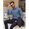 image:imageCOOFANDY Mens Dress Shirt Solid Long Sleeve Wrinkle Free Formal Shirt Business Button Down Shirts with PocketGrey Blue