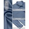 image:imageCOOFANDY Mens Dress Shirt Solid Long Sleeve Wrinkle Free Formal Shirt Business Button Down Shirts with PocketGrey Blue