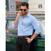 image:imageCOOFANDY Mens Dress Shirt Solid Long Sleeve Wrinkle Free Formal Shirt Business Button Down Shirts with PocketLight Blue