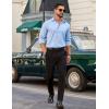 image:imageCOOFANDY Mens Dress Shirt Solid Long Sleeve Wrinkle Free Formal Shirt Business Button Down Shirts with PocketLight Blue