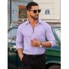 image:imageCOOFANDY Mens Dress Shirt Solid Long Sleeve Wrinkle Free Formal Shirt Business Button Down Shirts with PocketLight Purple