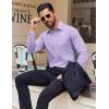 image:imageCOOFANDY Mens Dress Shirt Solid Long Sleeve Wrinkle Free Formal Shirt Business Button Down Shirts with PocketLight Purple