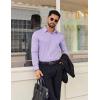 image:imageCOOFANDY Mens Dress Shirt Solid Long Sleeve Wrinkle Free Formal Shirt Business Button Down Shirts with PocketLight Purple