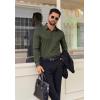 image:imageCOOFANDY Mens Dress Shirt Solid Long Sleeve Wrinkle Free Formal Shirt Business Button Down Shirts with PocketOlive Green