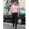 image:imageCOOFANDY Mens Dress Shirt Solid Long Sleeve Wrinkle Free Formal Shirt Business Button Down Shirts with PocketPink