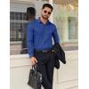 image:imageCOOFANDY Mens Dress Shirt Solid Long Sleeve Wrinkle Free Formal Shirt Business Button Down Shirts with PocketSky Blue