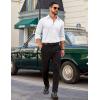image:imageCOOFANDY Mens Dress Shirt Solid Long Sleeve Wrinkle Free Formal Shirt Business Button Down Shirts with PocketWhite