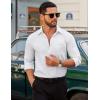 image:imageCOOFANDY Mens Dress Shirt Solid Long Sleeve Wrinkle Free Formal Shirt Business Button Down Shirts with PocketWhite
