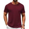image:imageCOOFANDY Mens TShirts Short Sleeve Crew Neck T Shirts Casual Classic Basic Tee ShirtsWine Red