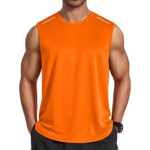 image:imageCOOFANDY Mens Sleeveless Shirt Quick Dry Workout Tank Top Gym Muscle T Shirts Sport Athletic Tanks Moisture WickingOrange