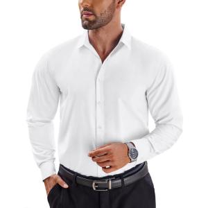 image:imageCOOFANDY Mens Rose Shiny Shirt Luxury Flowered Printed Button Down ShirtWhite