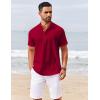 image:imageCOOFANDY Mens Casual Henley Shirts Short Sleeve Summer Beach TShirts Banded Collar Henleys Button Tee Shirt