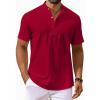 image:imageCOOFANDY Mens Casual Henley Shirts Short Sleeve Summer Beach TShirts Banded Collar Henleys Button Tee Shirt