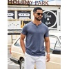 image:imageCOOFANDY Mens T Shirts Short Sleeve Casual V Neck TShirt Soft Notch Neck Tee Classic Plain Shirts1navy Blue