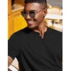 image:imageCOOFANDY Mens T Shirts Short Sleeve Casual V Neck TShirt Soft Notch Neck Tee Classic Plain ShirtsAll Black