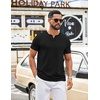 image:imageCOOFANDY Mens T Shirts Short Sleeve Casual V Neck TShirt Soft Notch Neck Tee Classic Plain ShirtsAll Black