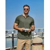 image:imageCOOFANDY Mens T Shirts Short Sleeve Casual V Neck TShirt Soft Notch Neck Tee Classic Plain ShirtsArmy Green