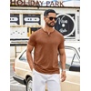 image:imageCOOFANDY Mens T Shirts Short Sleeve Casual V Neck TShirt Soft Notch Neck Tee Classic Plain ShirtsCaramel