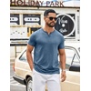image:imageCOOFANDY Mens T Shirts Short Sleeve Casual V Neck TShirt Soft Notch Neck Tee Classic Plain ShirtsDark Blue