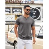 image:imageCOOFANDY Mens T Shirts Short Sleeve Casual V Neck TShirt Soft Notch Neck Tee Classic Plain ShirtsDark Grey
