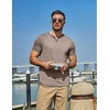image:imageCOOFANDY Mens T Shirts Short Sleeve Casual V Neck TShirt Soft Notch Neck Tee Classic Plain ShirtsKhaki
