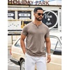 image:imageCOOFANDY Mens T Shirts Short Sleeve Casual V Neck TShirt Soft Notch Neck Tee Classic Plain ShirtsKhaki