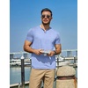 image:imageCOOFANDY Mens T Shirts Short Sleeve Casual V Neck TShirt Soft Notch Neck Tee Classic Plain ShirtsLight Blue