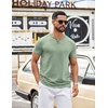 image:imageCOOFANDY Mens T Shirts Short Sleeve Casual V Neck TShirt Soft Notch Neck Tee Classic Plain ShirtsLight Green
