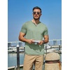image:imageCOOFANDY Mens T Shirts Short Sleeve Casual V Neck TShirt Soft Notch Neck Tee Classic Plain ShirtsLight Green