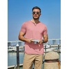 image:imageCOOFANDY Mens T Shirts Short Sleeve Casual V Neck TShirt Soft Notch Neck Tee Classic Plain ShirtsPink