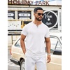 image:imageCOOFANDY Mens T Shirts Short Sleeve Casual V Neck TShirt Soft Notch Neck Tee Classic Plain ShirtsWhite
