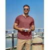 image:imageCOOFANDY Mens T Shirts Short Sleeve Casual V Neck TShirt Soft Notch Neck Tee Classic Plain ShirtsWine Red