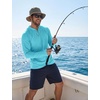 image:imageCOOFANDY Mens UPF 50 Fishing Shirt Lightweight Quick Dry UV Sun Protection Hoodie Long Sleeve SPF Hiking Running Rash GuardBlue Green