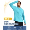 image:imageCOOFANDY Mens UPF 50 Fishing Shirt Lightweight Quick Dry UV Sun Protection Hoodie Long Sleeve SPF Hiking Running Rash GuardBlue Green