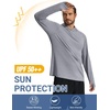 image:imageCOOFANDY Mens UPF 50 Fishing Shirt Lightweight Quick Dry UV Sun Protection Hoodie Long Sleeve SPF Hiking Running Rash GuardLight Gray