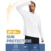 image:imageCOOFANDY Mens UPF 50 Fishing Shirt Lightweight Quick Dry UV Sun Protection Hoodie Long Sleeve SPF Hiking Running Rash GuardWhite