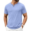 image:imageCOOFANDY Mens T Shirts Short Sleeve Casual V Neck TShirt Soft Notch Neck Tee Classic Plain ShirtsLight Blue