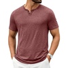 image:imageCOOFANDY Mens T Shirts Short Sleeve Casual V Neck TShirt Soft Notch Neck Tee Classic Plain ShirtsWine Red