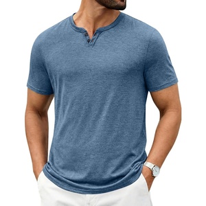 image:imageCOOFANDY Mens T Shirts Short Sleeve Casual V Neck TShirt Soft Notch Neck Tee Classic Plain ShirtsDark Blue